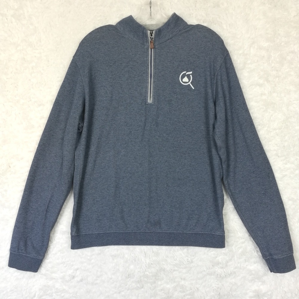 Johnnie-O Mens Sweatshirt Sully 1/4 Quarter Zip Pullover Adrift Blue M